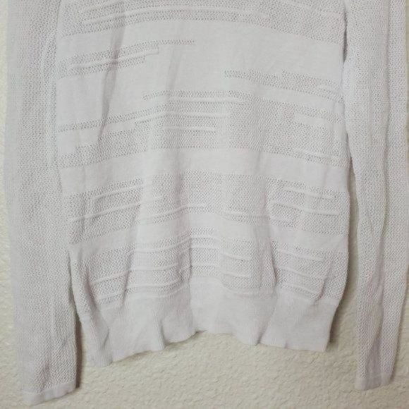 Vince Engineered Mesh Insert Crew Neck Sweater in White Women's Size Small - Picture 8 of 10